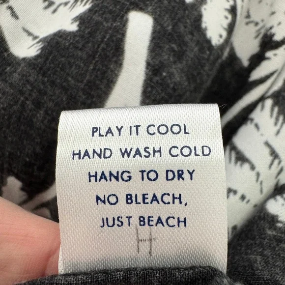 Kenny Flowers Moon Shine Maxi Dress Medium Black Palm Tree Tropical Resort NWT - Picture 11 of 11